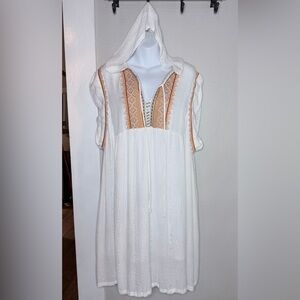 Shoreline White embroidered swim coverup dress women 3XL